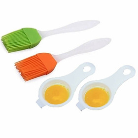 Mua Combo 2 Cọ Quét Dầu Bột Làm Bánh Thịt Nướng Và 2 Dụng Cụ Lọc Tách Lòng Đỏ Trứng (Tặng Móc Dán Tường Treo Đồ) - Giao Màu Ngẫu Nhiên