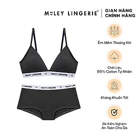 Bộ Đồ Lót Mút Mỏng Không Gọng thời Trang Và Quần Boy Short Cotton Tự Nhiên Viền Lưng Logo BeingMe Miley Lingerie