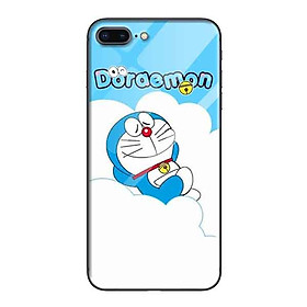 Ốp lưng kính cường lực cho iPhone 7 Plus /8 Plus Nền Doremon Trên Tuyết - Hàng Chính Hãng