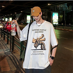 3 Color【M-3XL】 Summer New Style Fashion Printed Graphic Short Sleeve T-shirt Men Breathable Unisex Half Sleeve T-shirt Oversize Student Couple Short T-shirt Couple Wear