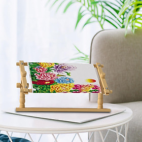 Wooden Quilting Frame Desktop Stand Adjustable for Craft Stitchwork Tapestry