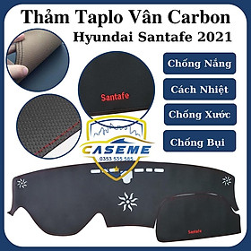 Thảm Da Taplo Dành Cho Xe Hyundai Santafe 2021 Vân Carbon Cao Cấp