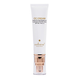 Kem Trang Điểm Chống Nắng Đa Năng Sakura CC Cream Flawless Control Base SPF50+ PA+++ (40ml)+