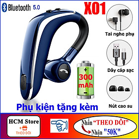 Mua Tai Nghe Bluetooth V5.0 Siêu Bass X01  Tai Nghe Móc Tai Pin 300mAh - Tặng Tai Nghe Phụ