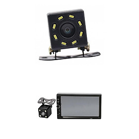 2 Din 7'' Touch Screen Car  + 4/ 8 LED Rear View Cam Parking