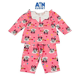 Bộ quần áo Dài bé gái họa tiết Mina Hồng thun cotton - AICDBGA38TAL - AIN Closet