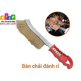 CHỔI ĐÁNH RỈ CẦM TAY CÁN ĐỎ CƯỚC ĐỒNG VÀNG 22,5CM - HÀNG LOẠI 1