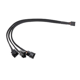 4 Pin PWM Splitter Cable  Sleeved Splitter PC  Cable CPU Cooling Fans Accessory High Performance PC Computer 26cm Cord Black