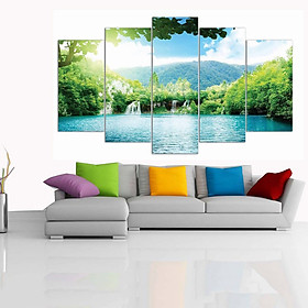 Tranh treo tường, tranh trang trí PP_ DH2015A bộ 5 tấm ghép phong cảnh