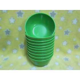 Bộ 10 Chén cơm nhựa melamine xanh lá