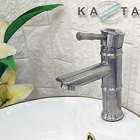 Vòi Lavabo Thân Trúc Inox Mạ Chrome Nóng Lạnh KAZTA KZ-LTK51H