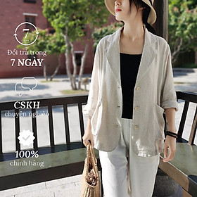 Áo vest blazer nữ Linen dài tay trẻ trung, chất linen may mềm mịn, thời trang nữ công sở ARCTIC HUNTER AH04