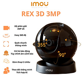 Camera Wifi Imou Rex 3D 5MP I IPC-GS2DP-5K0W I Tích hợp AI phát hiện người và vật nuôi I Tua theo điểm  Hàng chính hãng - Camera  Thẻ Nhớ 64G