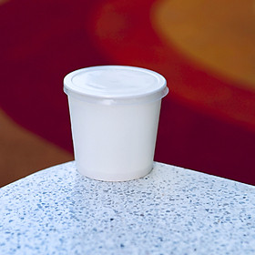 100 Ly giấy 6oz 165ml - Kèm nắp - Dùng đựng sữa chua, gia vị, sản phẩm dùng thử, dùng uống nước một lần