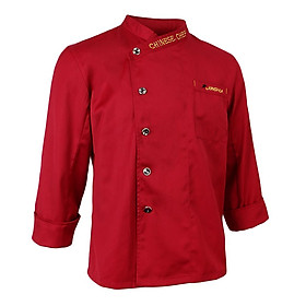 Unisex Single Breasted Cook Suit Long-sleeve Clothes Chef Uniform Chef Coats - XXL