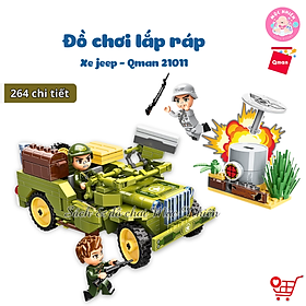 Đồ chơi xếp hình, lắp ráp Qman 21011 - Xe Jeep (264 mảnh ghép)