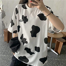 ÁO THUN NỮ NAM VẢI COTTON 100% CO GIÃN TAY LỠ FORM RỘNG UNISEX LOANG MÀU BÒ SỮA SIÊU CÁ TÍNH RẤT DỄ PHỐI QUẦN , Áo thun bò sữa tay lỡ / áo phông bò sữa form rộng unisex JINS STORE