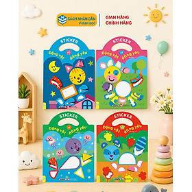 Sách - Conbo 4 cuốn Sticker Động Vật Đáng Yêu - Dành cho bé 2-5 tuổi - ndbooks