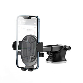 Giá đỡ điện thoại Wiwu CH012 Car Mount trên ô tô làm bằng hợp kim nhôm, có miếng đệm cao su chống trượt, giá đỡ ổn định, chắc chắn - Hàng chính hãng