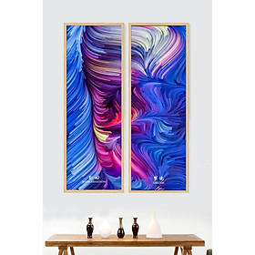 Mua Bộ 2 tranh canvas treo tường sắc màu nghệ thuật IB1-525- 30 x 80 cm x 2 tranh