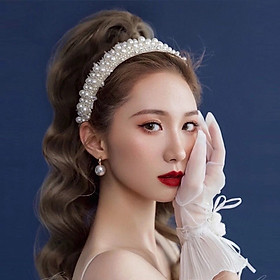 Bờm Cài Tóc Min Đính Ngọc Pha Lê Sang Trọng Quý Phái