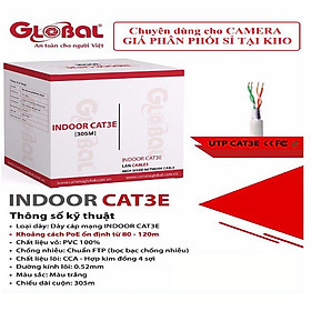 Mua Dây cáp mạng Global CAT 3E - Có bọc chống nhiễu - 4 lõi hợp kim đồng - Hàng chính hãng