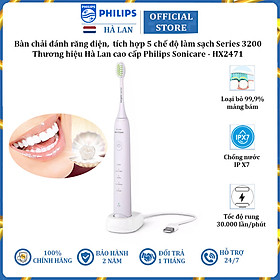 Bàn chải đánh răng điện, tích hợp 5 chế độ làm sạch Series 3200 thương