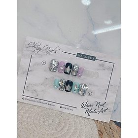 Nail Box thiết kế thủ công ChangNails - Nail Màu trơn đính đá, đính charm cỡ to