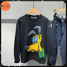 Áo nỉ nam dáng ôm, Áo sweater chất đẹp kiểu dáng ôm Hàn Quốc in Cún hoạt hình mã NZ633