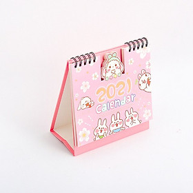 Lịch Để Bàn 2021 Siêu Dễ Thương Để Bàn Làm Việc Học Tập Tặng Kèm Sticker Trang Trí