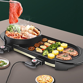 Mua Bếp lẩu nướng điện không khói đa năng có thiết kế mặt đá chống dính