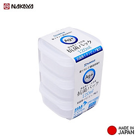 Set 3 hộp thực phẩm vuông nắp mềm 120ml, không sản sinh ra các hoạt chất gây hại trong quá trình sử dụng - nội địa Nhật Bản