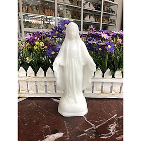 Tượng Công Giáo Đức Mẹ Maria đá cẩm thạch trắng - Cao 20 cm