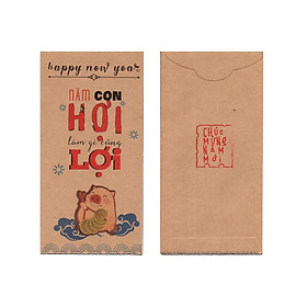 Xấp Bao Lì Xì Năm con hợi làm gì cũng lợi (10 Cái / Xấp)