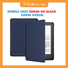 Combo máy đọc sách Kindle 2022 11th tặng kèm bao da  Cover  - Hàng nhập khẩu - Cover màu Denim - 16GB