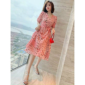 ĐẦM MAXI HOA PHỐI BI CỘT EO