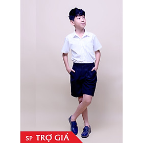 Quần ngắn đồng phục học sinh bé trai có khóa kéo, quần ngắn đi học tiểu học, cấp 1, lớp 1, thoải mái, thoáng mát, ít nhăn - DPT002 xanh đen - 7Y 24-27kg