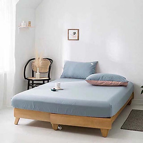 Bộ Ga Gối Cotton Đũi Tici LIDACO Cao Cấp - Xanh Dương