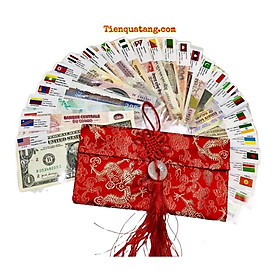Túi Ngọc May Mắn Đựng Bộ 28 Quốc Gia 52 Tờ Quà Tặng Tết 2022