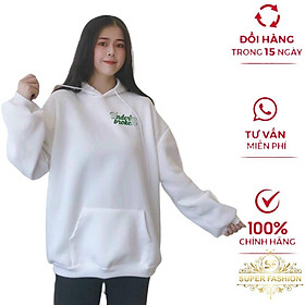 Áo Hoodies Nữ Chui Đầu SUPER FASHION Vải Nỉ Dày Nón Lớn Logo Sịn Sò Form Rộng