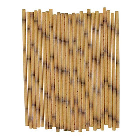 50pcs Pack Bamboo Print Paper Disposable Drinking Straw Party Tableware