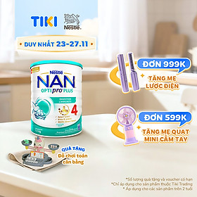 Sữa bột Nestlé NAN OPTIPRO PLUS 4 1500g/lon với 5HMO Giúp tiêu hóa tốt + Tăng cường đề kháng (2 - 6 tuổi) - Tặng Đồ chơi toán học cân bằng