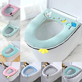 Washable Toilet Seat Case Cover Mat Set Warmer Universal Soft Bathroom Toilet Seat Cushion Cover Closestool Seat Case Lid Covers
