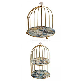 2 Pieces Bird Cage Cosmetic Organizer Bathroom Storage Rack Dresser Holder