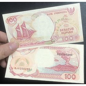 Mua Tiền indonesia phong thủy 100 Rupaih thuận buồm xuôi gió - Tiền mới keng 100% - Tặng túi nilon bảo quản