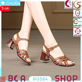 Xăng đan nữ gót vuông 5p RO584 ROSATA tại BCASHOP kiểu dáng cơ bản công sở tôn màu da chân đến lạ