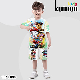 Quần áo bé trai in 3D hình Đội chú chó cứu hộ chất Thun lạnh KunKun Kid TP1099-1008-646-543 - Đồ bộ trẻ em từ 10-60kg