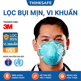 Khẩu trang phòng dịch N95 3M 1860 chuyên dùng chống giọt bắn, máu, vi khuẩn- Khẩu trang 3M đạt tiêu chuẩn N95 và FDA chính hãng
