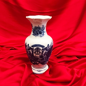 Mua Lọ Hoa Thờ Cúng Bát Tràng. Lọ Lượn Men Bóng Cuốn Thư. Bình Hoa Men Trắng Hoa Xanh Bát Tràng. Đồ thờ cúng đẹp.
