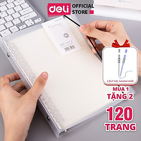 Sổ Còng Sổ Tay A5 B5 Bìa Nhựa Cứng 120 200 Trang Có Thể Thay Lõi Sổ Ruột Sổ Nhiều Size Deli - Phù Hợp Làm Sổ Kế Hoạch Planner, Nhật Kí, Tập Vở Ghi Chép Bullet Journal - HA560 EN204